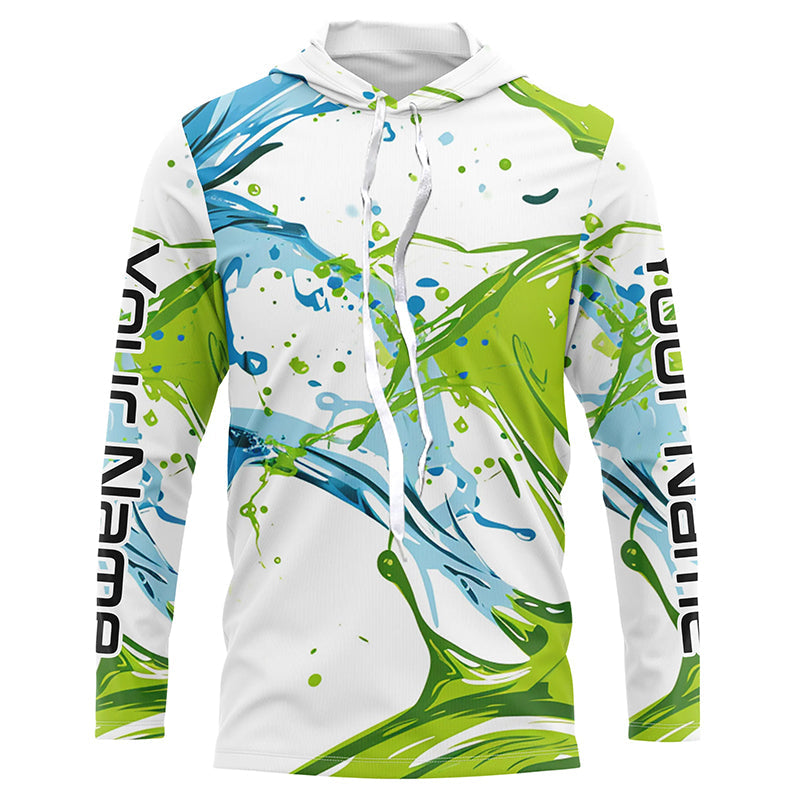 Water Splashing Camo Uv Protection Long Sleeve Fishing, Custom Performance Fishing