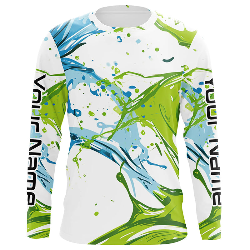 Water Splashing Camo Uv Protection Long Sleeve Fishing, Custom Performance Fishing
