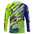 Personalized Walleye Fishing Tournament Long Sleeve, Blue And Green Fishing