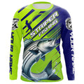 Personalized Striped Bass Fishing Tournament, Performance Long Sleeve In Blue and Green