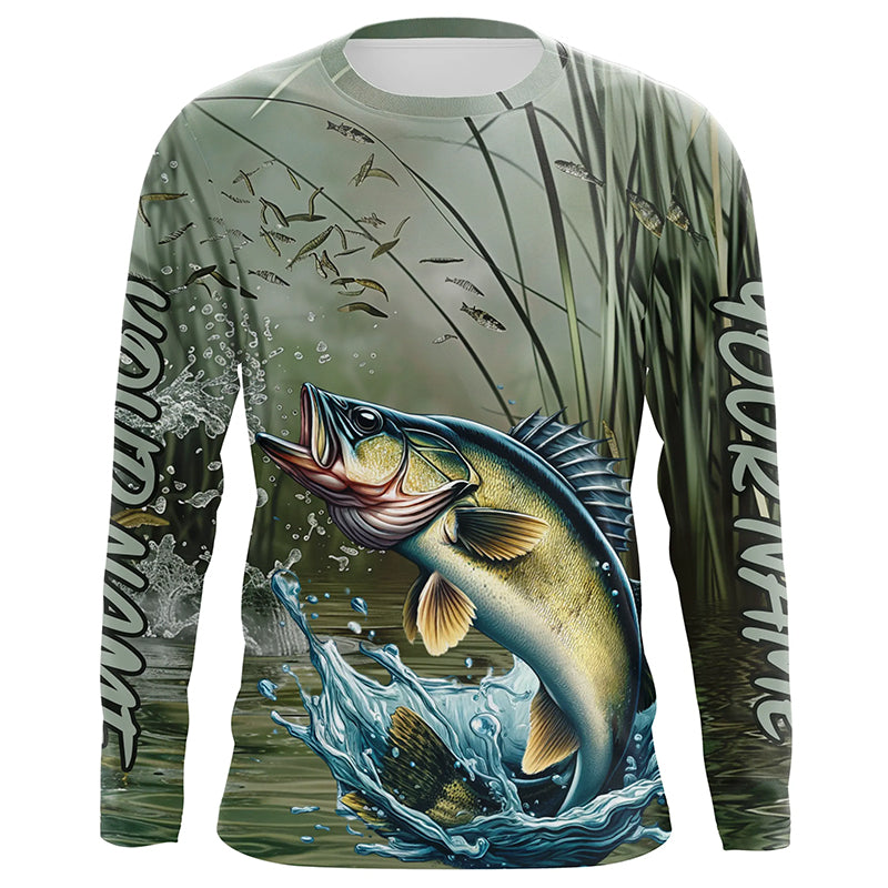 Walleye Fishing Custom 3D All Over Printed Long Sleeve, Walleye Fisherman