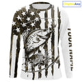 Custom Patrotic Crappie Long Sleeve Hooded Camo Fishing, Crappie US Fishing