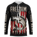 Personalized Patriotic Striped Bass Long Sleeve Fishing, American Flag Fishing