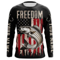 Personalized Patriotic Striped Bass Long Sleeve Fishing, American Flag Fishing