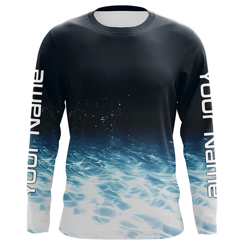 Underwater Background Long Sleeve Uv Protection Fishing, Personalized Fishing