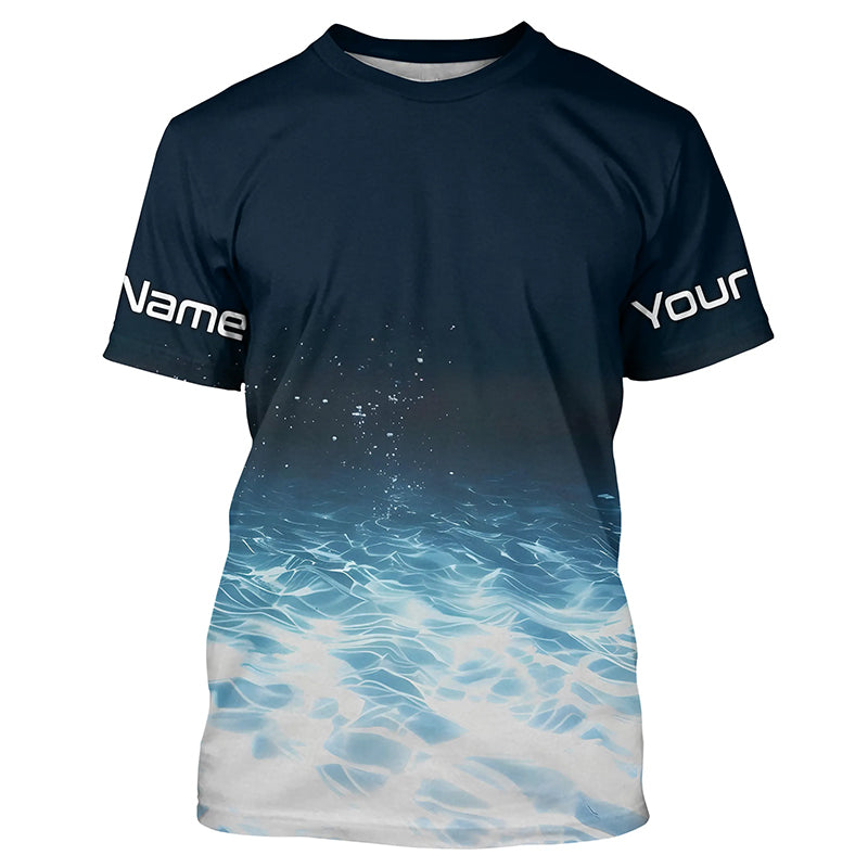 Underwater Background Long Sleeve Uv Protection Fishing, Personalized Fishing