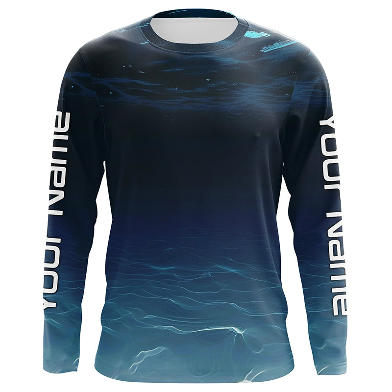 Underwater Background Long Sleeve Uv Protection Fishing, Personalized Fishing