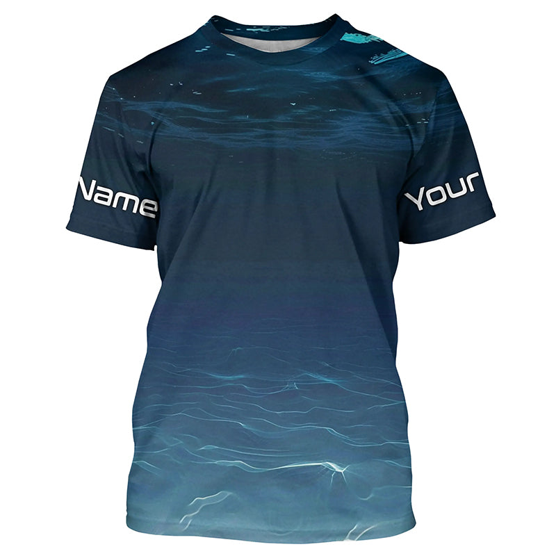 Underwater Background Long Sleeve Uv Protection Fishing, Personalized Fishing