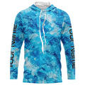 Blue Sea Waves Ocean Camo Long Sleeve Uv Protection Fishing, Personalized Fishing