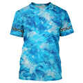 Blue Sea Waves Ocean Camo Long Sleeve Uv Protection Fishing, Personalized Fishing