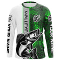 Walleye Fishing Custom Grunge Long Sleeve Tournament, Walleye Fishing | Green Camo