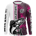 Walleye Fishing Custom Grunge Long Sleeve Tournament, Walleye Fishing | Pink Camo