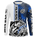 Largemouth Bass Fishing Custom Long Sleeve Tournament, Bass Fishing | Water Blue Camo