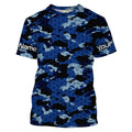 Custom Blue Fishing camo Long Sleeve performance Fishing, UV Protection Fishing apparel