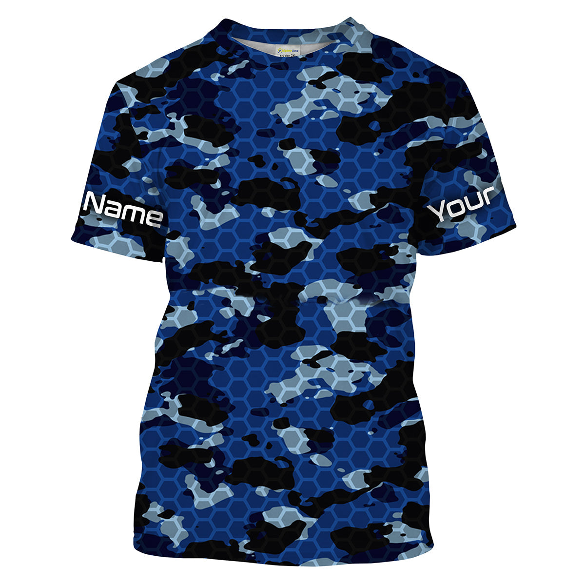 Custom Blue Fishing camo Long Sleeve performance Fishing, UV Protection Fishing apparel