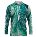Custom Saltwater Long sleeve Fishing UV Protection, Sea wave camo Fishing