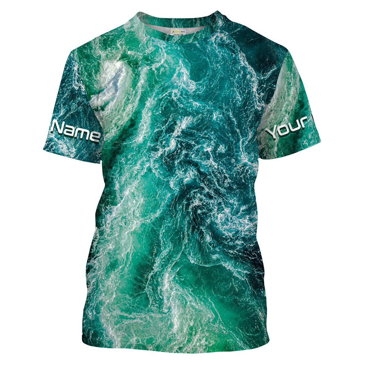 Custom Saltwater Long sleeve Fishing UV Protection, Sea wave camo Fishing