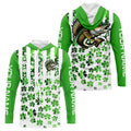 Personalized St Patrick'S Day Walleye Long Sleeve Fishing, Patriotic Walleye Fishing