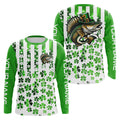Personalized St Patrick'S Day Walleye Long Sleeve Fishing, Patriotic Walleye Fishing