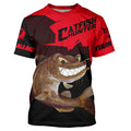 Angry Catfish Custom Long Sleeve Fishing, Catfish Hunter Fishing | Black And Red