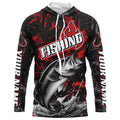 Largemouth Bass Fishing Custom Long Sleeve, Bass Tournament Fishing | Red Camo