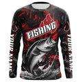 Largemouth Bass Fishing Custom Long Sleeve, Bass Tournament Fishing | Red Camo