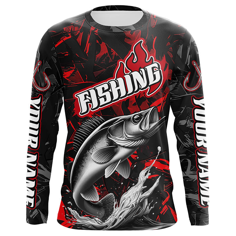 Walleye Fishing Custom Long Sleeve, Walleye Tournament Fishing | Red Camo