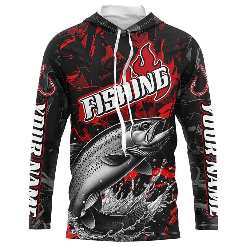 Rainbow Trout Fishing Custom Long Sleeve, Fly Fishing Trout Fishing | Red Camo