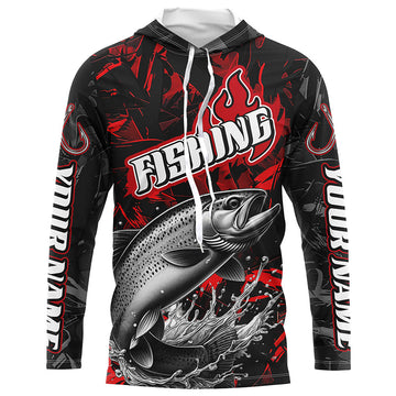 Rainbow Trout Fishing Custom Long Sleeve, Fly Fishing Trout Fishing | Red Camo