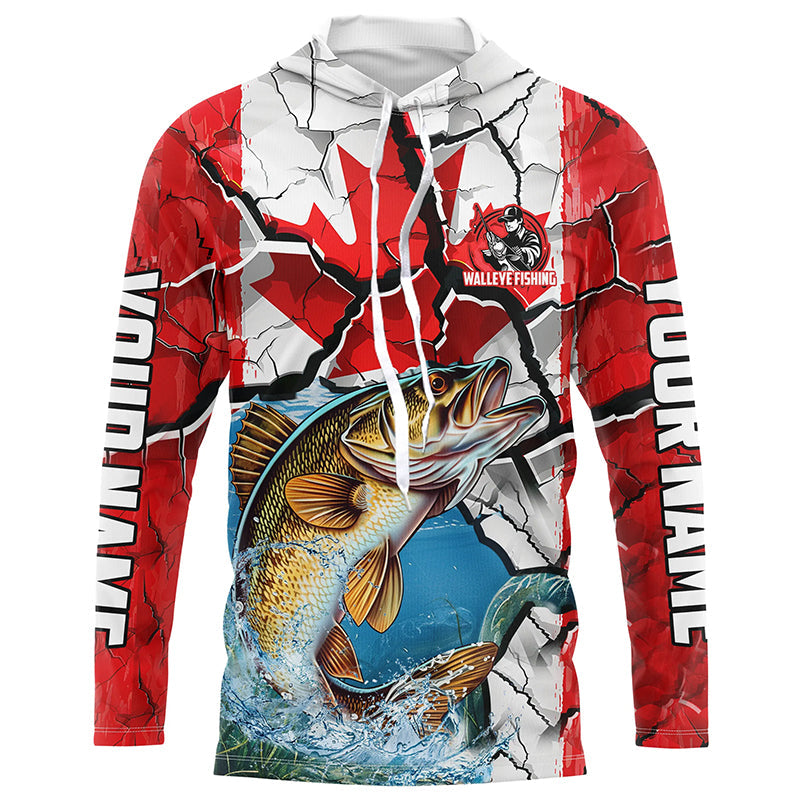 Personalized Canada Flag Walleye Fishing, Walleye Fishing Tournament