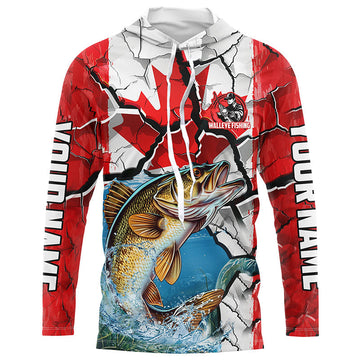 Personalized Canada Flag Walleye Fishing, Walleye Fishing Tournament