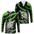 Black And Green Custom Crappie Fishing, Crappie Long Sleeve Tournament Fishing