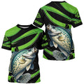 Black And Green Custom Crappie Fishing, Crappie Long Sleeve Tournament Fishing