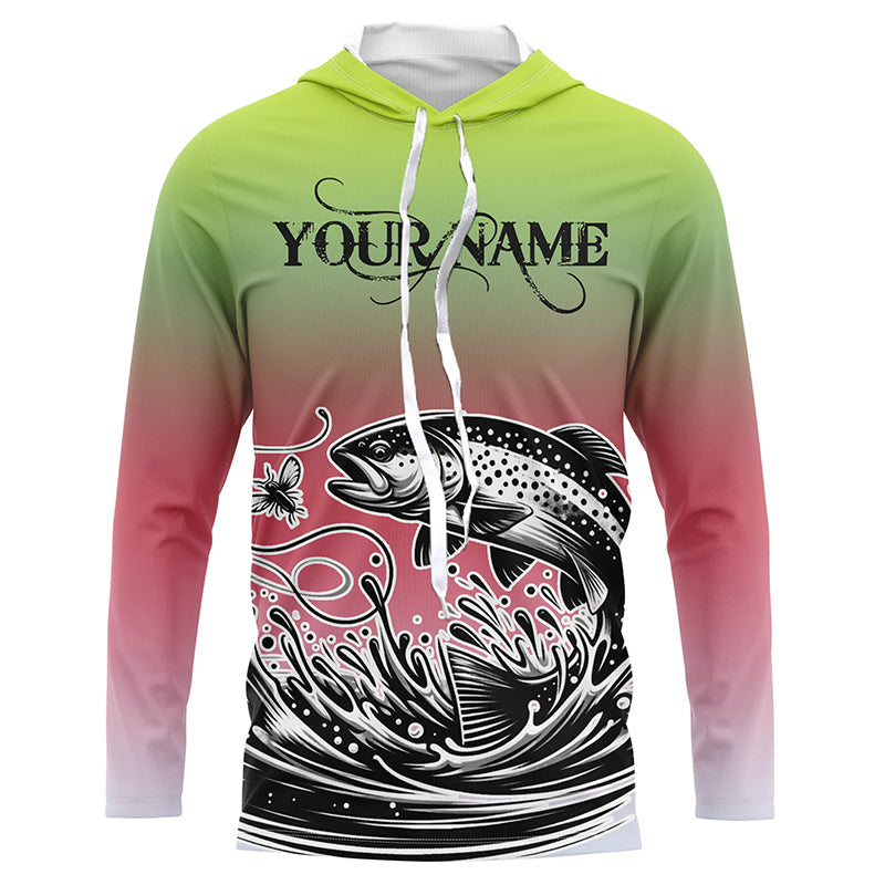 Rainbow Trout Custom Long Sleeve Tournament Fishing, Trout Uv Protection Fishing