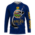 Kansas Flag 3D Fish Hook UV Protection Custom Long Sleeve performance Fishing IPHW490