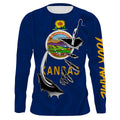 Kansas Flag 3D Fish Hook UV Protection Custom Long Sleeve performance Fishing IPHW490