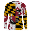 Maryland Flag 3D Fish Hook UV Protection Custom Long Sleeve performance Fishing IPHW493