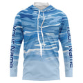 Blue Camo Custom Long Sleeve Tournament Performance Fishing For Charter Fishing Trip