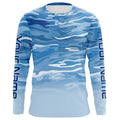 Blue Camo Custom Long Sleeve Tournament Performance Fishing For Charter Fishing Trip