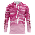 Pink Camo Custom Long Sleeve Tournament Performance Fishing For Charter Fishing Trip
