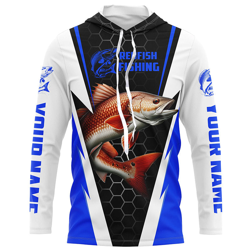Custom Redfish Fishing, Redfish Fishing Long Sleeve Fishing Tournament | Blue