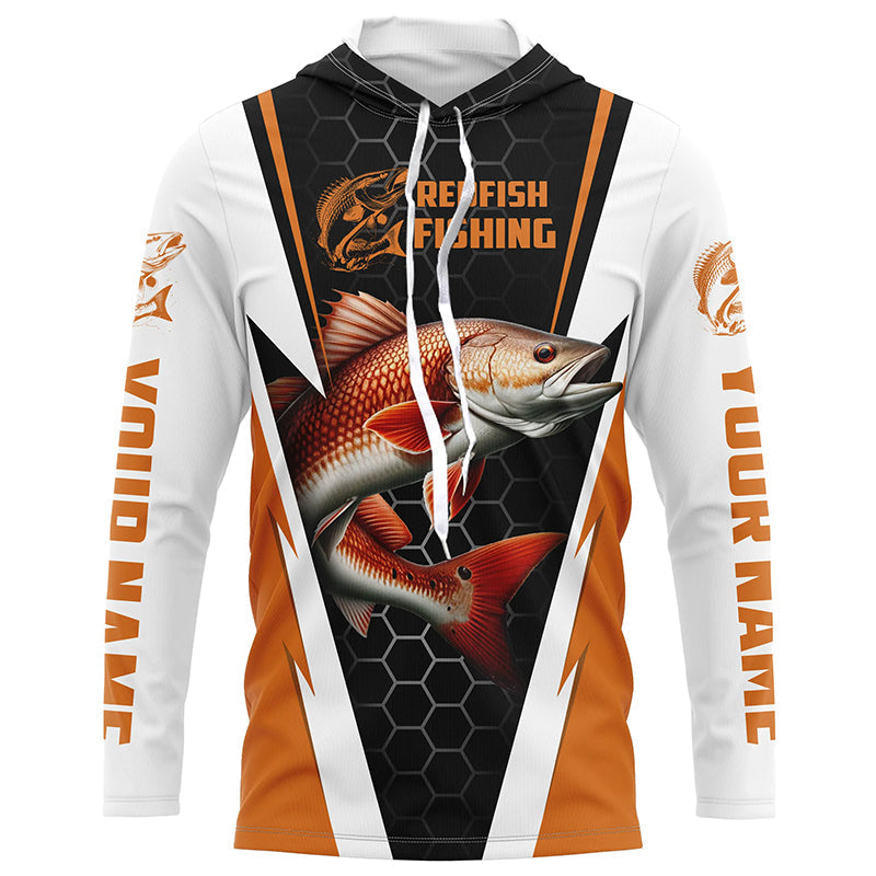 Custom Redfish Fishing, Redfish Fishing Long Sleeve Fishing Tournament | Orange