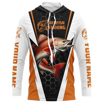 Custom Redfish Fishing, Redfish Fishing Long Sleeve Fishing Tournament | Orange