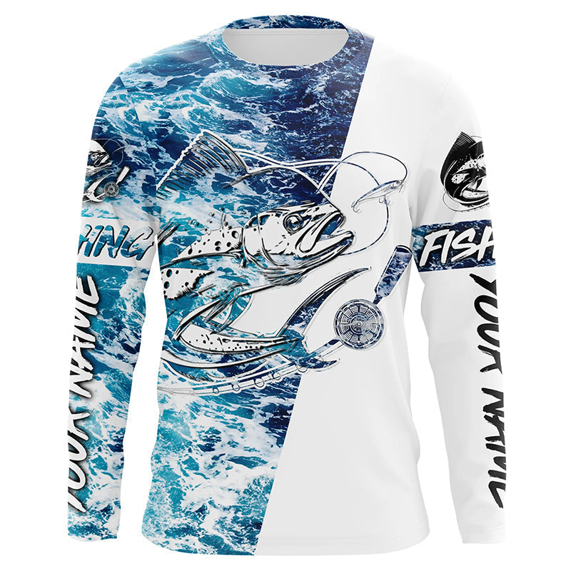 Personalized Mahi Mahi Long Sleeve Uv Protection Fishing, Mahi Mahi Saltwater Fishing