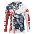 American Flag Water Custom Crappie Long Sleeve Fishing, Patriotic Crappie Fishing