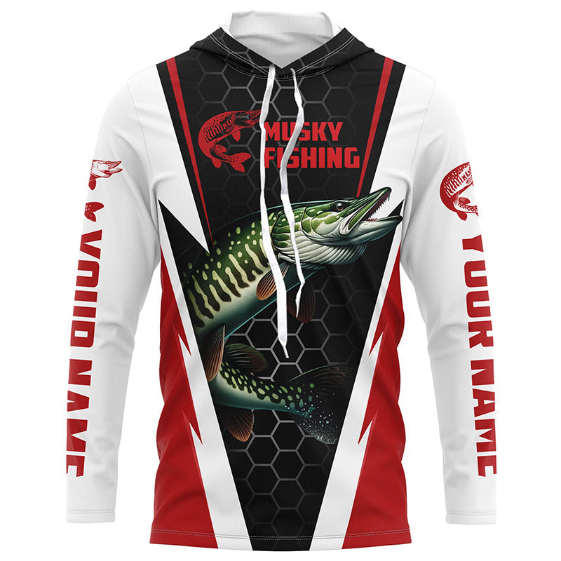 Personalized Musky Fishing Long Sleeve Tournament Fishing, Musky Fishing |Red