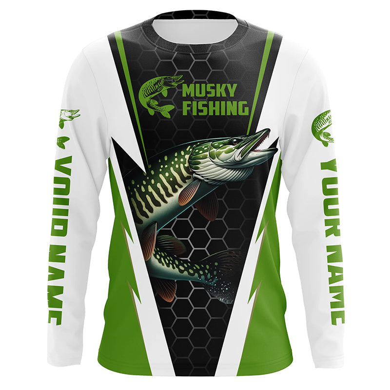 Personalized Musky Fishing Long Sleeve Tournament Fishing, Musky Fishing |Green