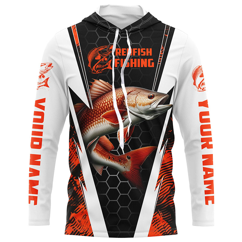 Custom Redfish Fishing, Redfish Fishing Long Sleeve Fishing Tournament | Orange Camo