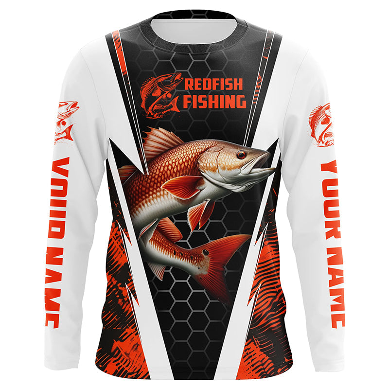 Custom Redfish Fishing, Redfish Fishing Long Sleeve Fishing Tournament | Orange Camo