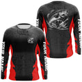 Personalized Largemouth Bass Fishing, Bass Long Sleeve Tournament Fishing |Red